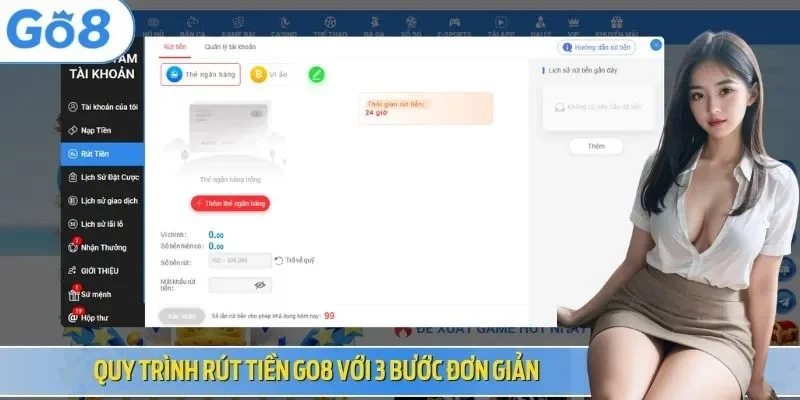 Quy trình rút tiền vốn từ ví nhà cái với 3 bước đơn giản